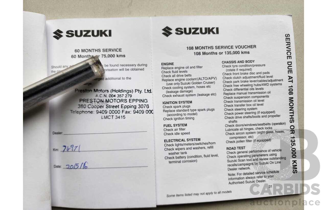 12/2012 Suzuki Swift GL FZ 5d Hatchback Red 1.4L