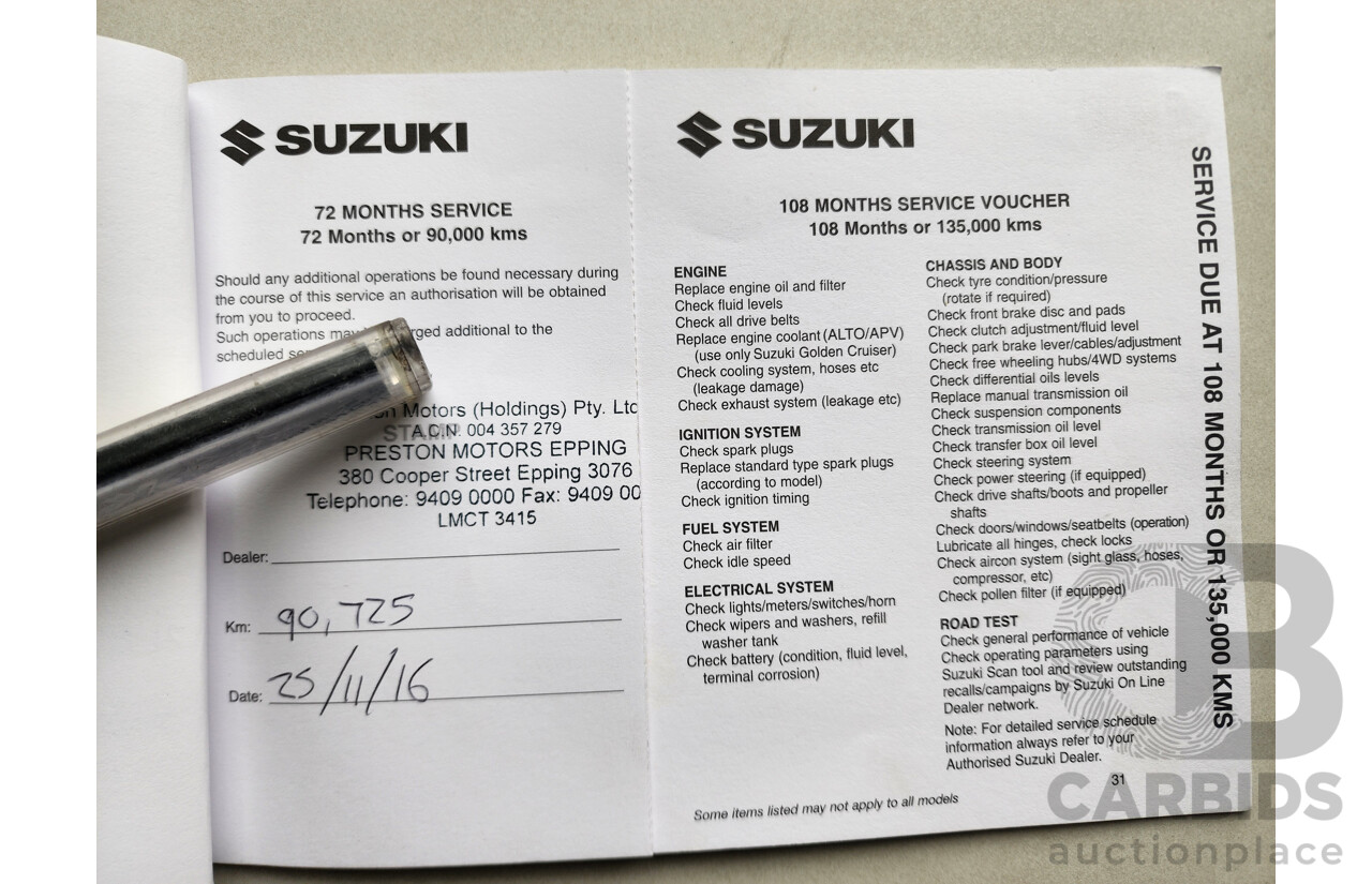 12/2012 Suzuki Swift GL FZ 5d Hatchback Red 1.4L