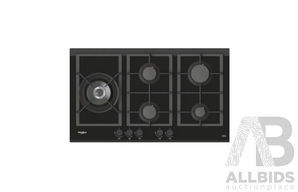 Whirlpool (GGW870NBAUS) 90cm 5-Burner Gas Cooktop - RRP $1699.00