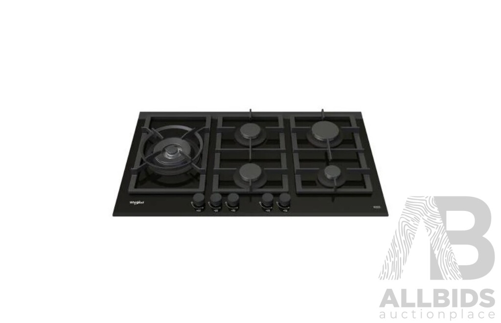 Whirlpool (GGW870NBAUS) 90cm 5-Burner Gas Cooktop - RRP $1699.00