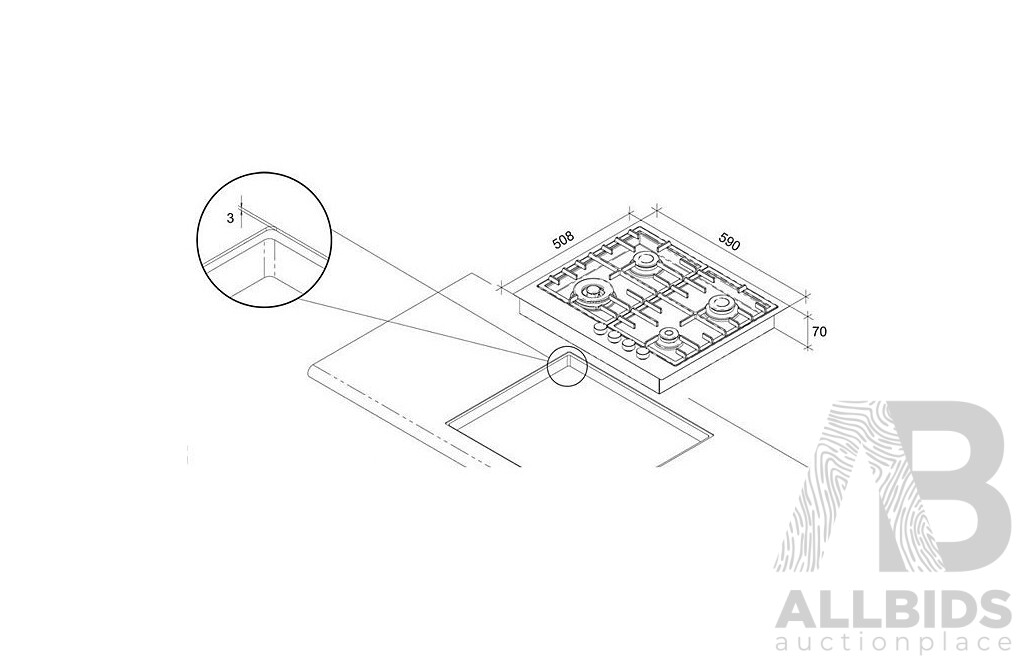 ILVE (ILFM60CKX), 60cm Natural Gas Cook-top - RRP $1222.00