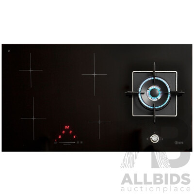 ILVE (ILBV941), 90cm Hybrid Induction Cook-top with Natural Gas Wok - RRP $2464.00