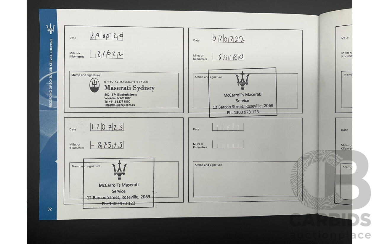 07/2018 Maserati Levante S Granlusso (AWD) M161 MY18 4d Wagon Bianco Neve Twin Turbo V6 3.0L