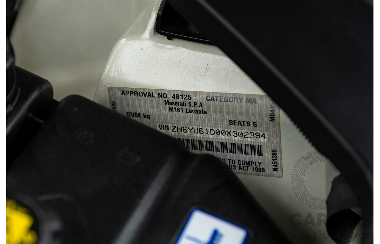 07/2018 Maserati Levante S Granlusso (AWD) M161 MY18 4d Wagon Bianco Neve Twin Turbo V6 3.0L