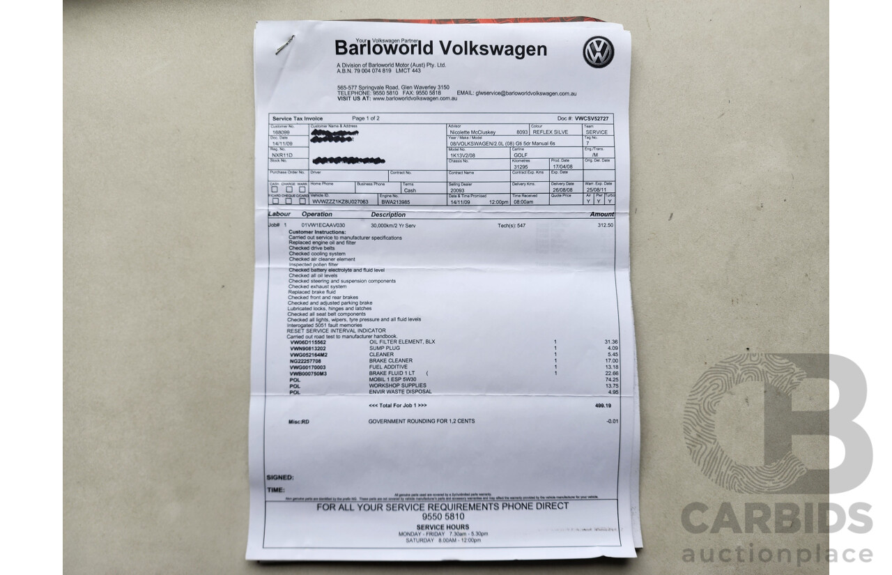 5/2008 Volkswagen Golf GTi 1K MY08 UPGRADE 5d Hatchback Silver 2.0L