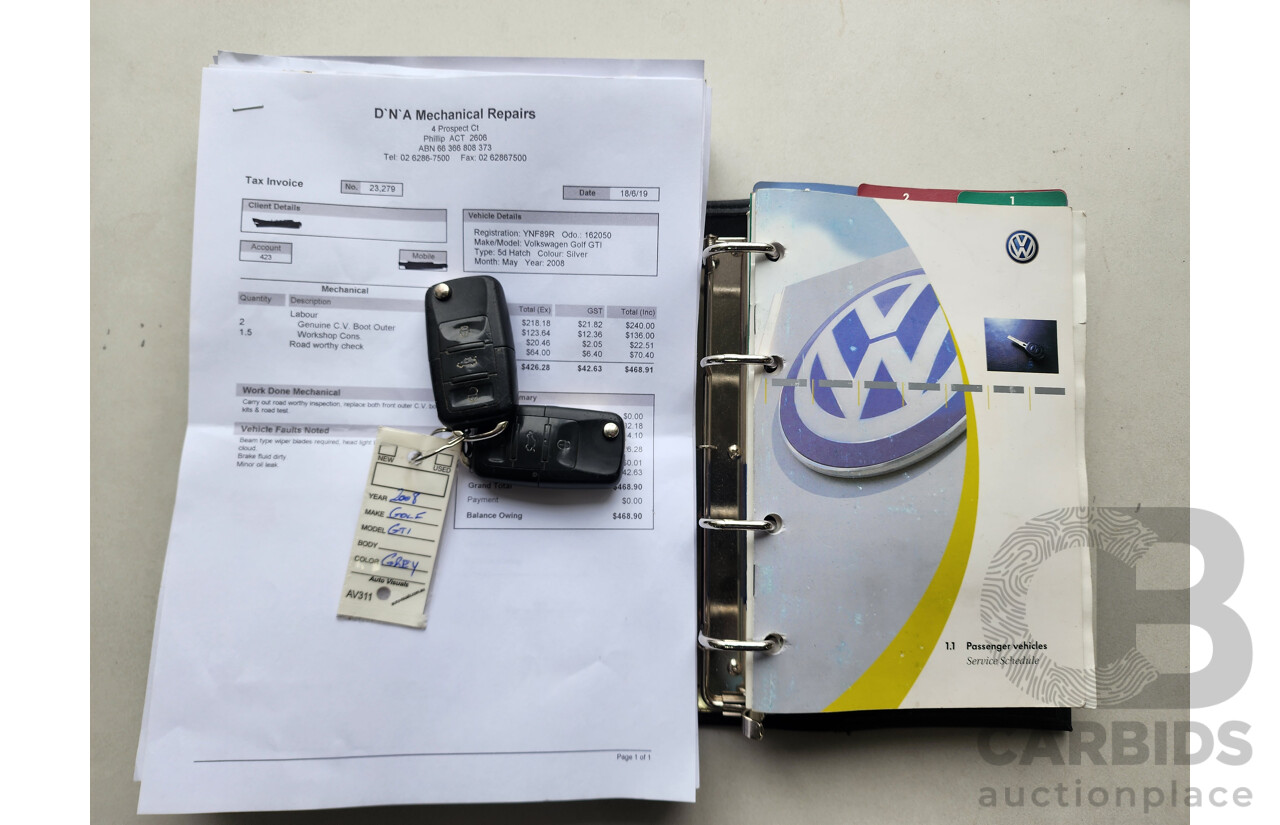 5/2008 Volkswagen Golf GTi 1K MY08 UPGRADE 5d Hatchback Silver 2.0L