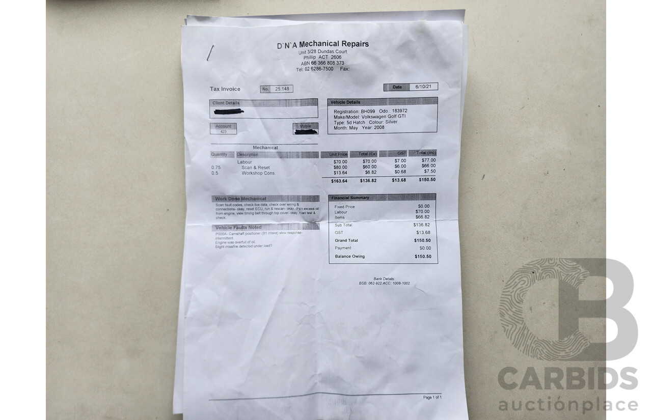 5/2008 Volkswagen Golf GTi 1K MY08 UPGRADE 5d Hatchback Silver 2.0L