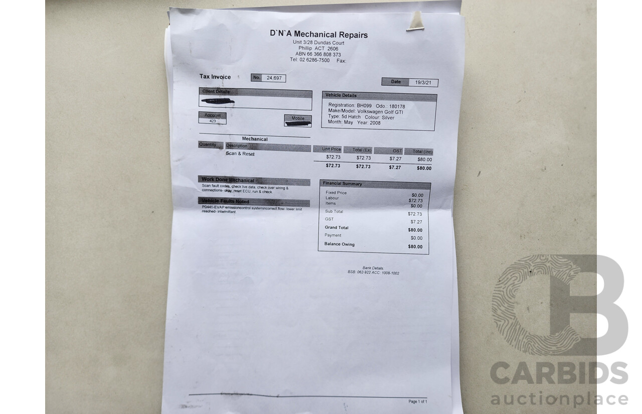 5/2008 Volkswagen Golf GTi 1K MY08 UPGRADE 5d Hatchback Silver 2.0L