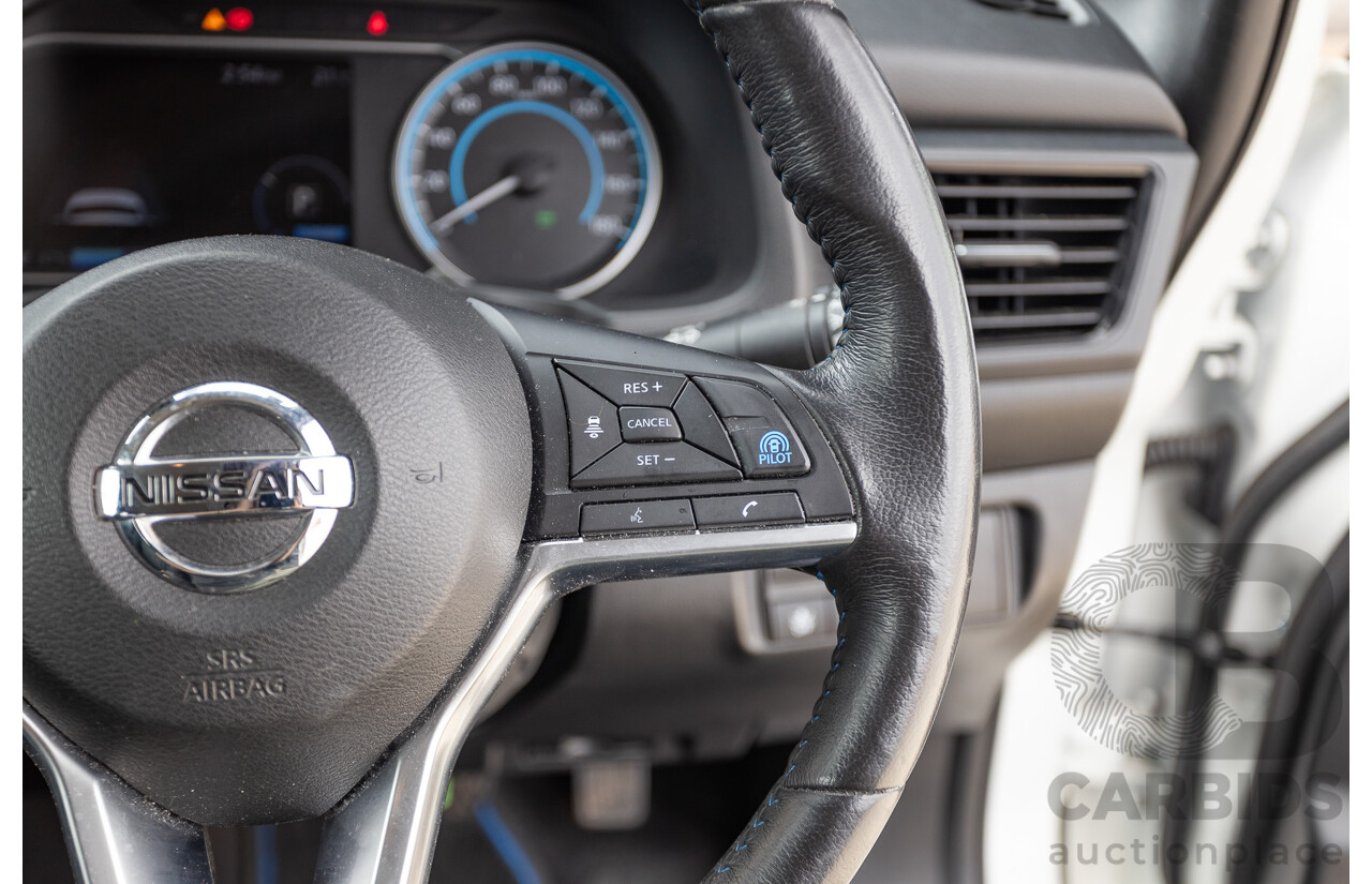 02/2018 Nissan Leaf ZE1 5d Hatchback Ivory Pearl /Dark Blue Pearl Dedicated Electric EV AC110kW - 07/21 Import