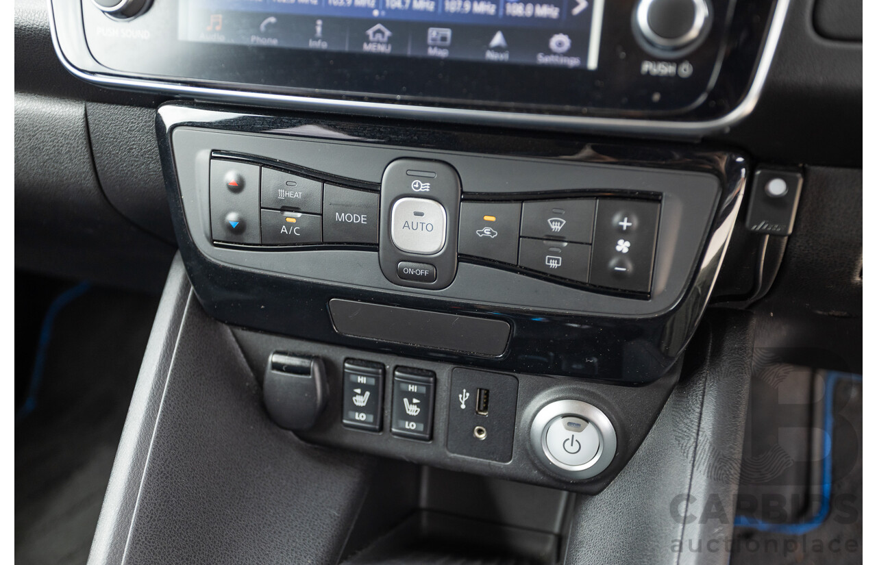 02/2018 Nissan Leaf ZE1 5d Hatchback Ivory Pearl /Dark Blue Pearl Dedicated Electric EV AC110kW - 07/21 Import