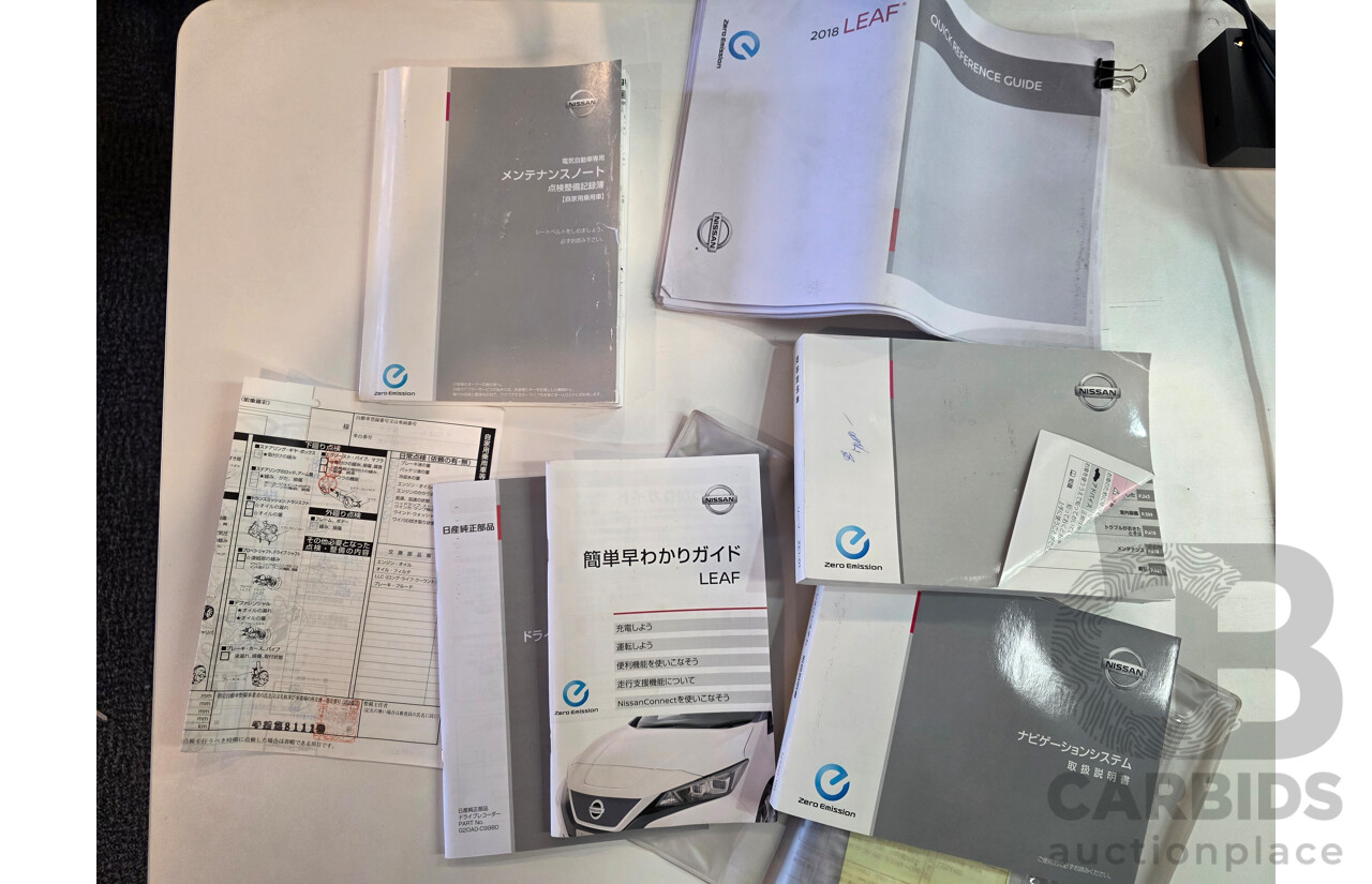 02/2018 Nissan Leaf ZE1 5d Hatchback Ivory Pearl /Dark Blue Pearl Dedicated Electric EV AC110kW - 07/21 Import