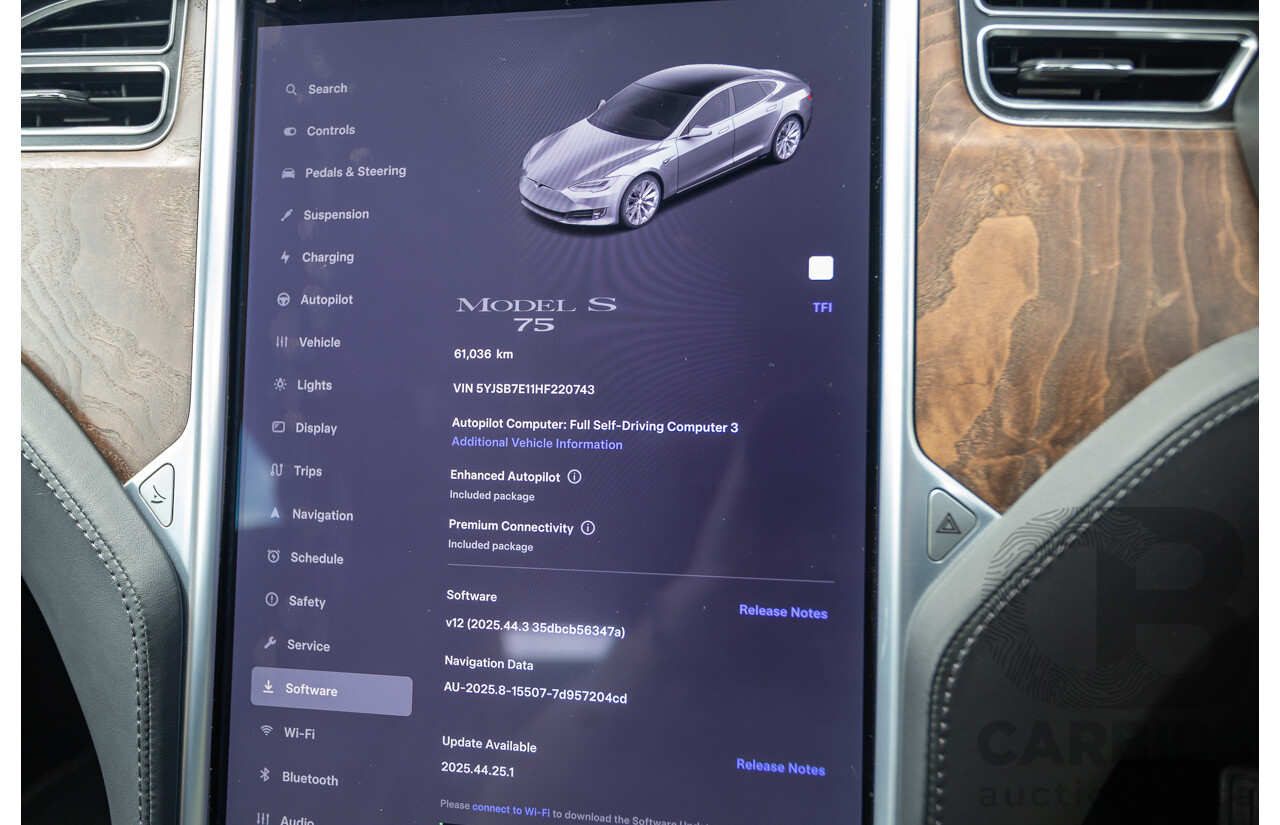 10/2017 Tesla Model S 75 MY17 4D Hatchback Pearl White - Dedicated Electric EV 235kw