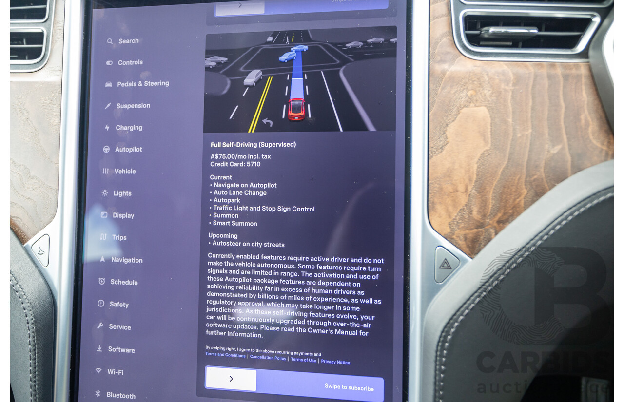 10/2017 Tesla Model S 75 MY17 4D Hatchback Pearl White - Dedicated Electric EV 235kw