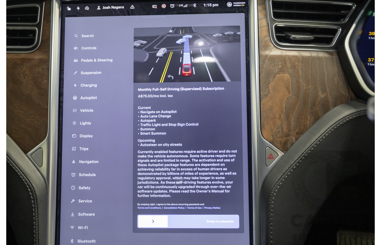 10/2017 Tesla Model S 75 MY17 4D Hatchback Pearl White - Dedicated Electric EV 235kw