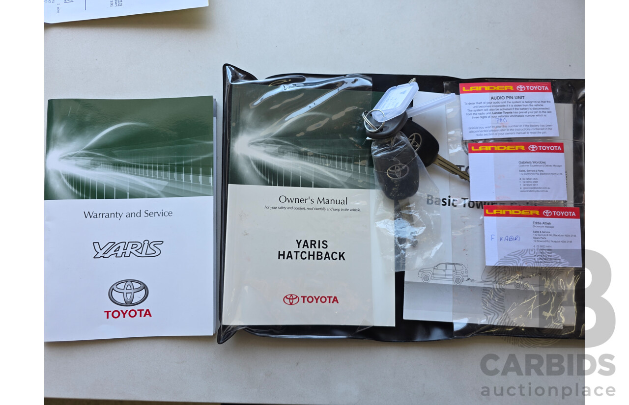 12/2011 Toyota Yaris YR NCP130R 5d Hatchback Black 1.3L