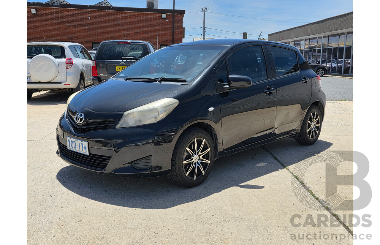 12/2011 Toyota Yaris YR NCP130R 5d Hatchback Black 1.3L