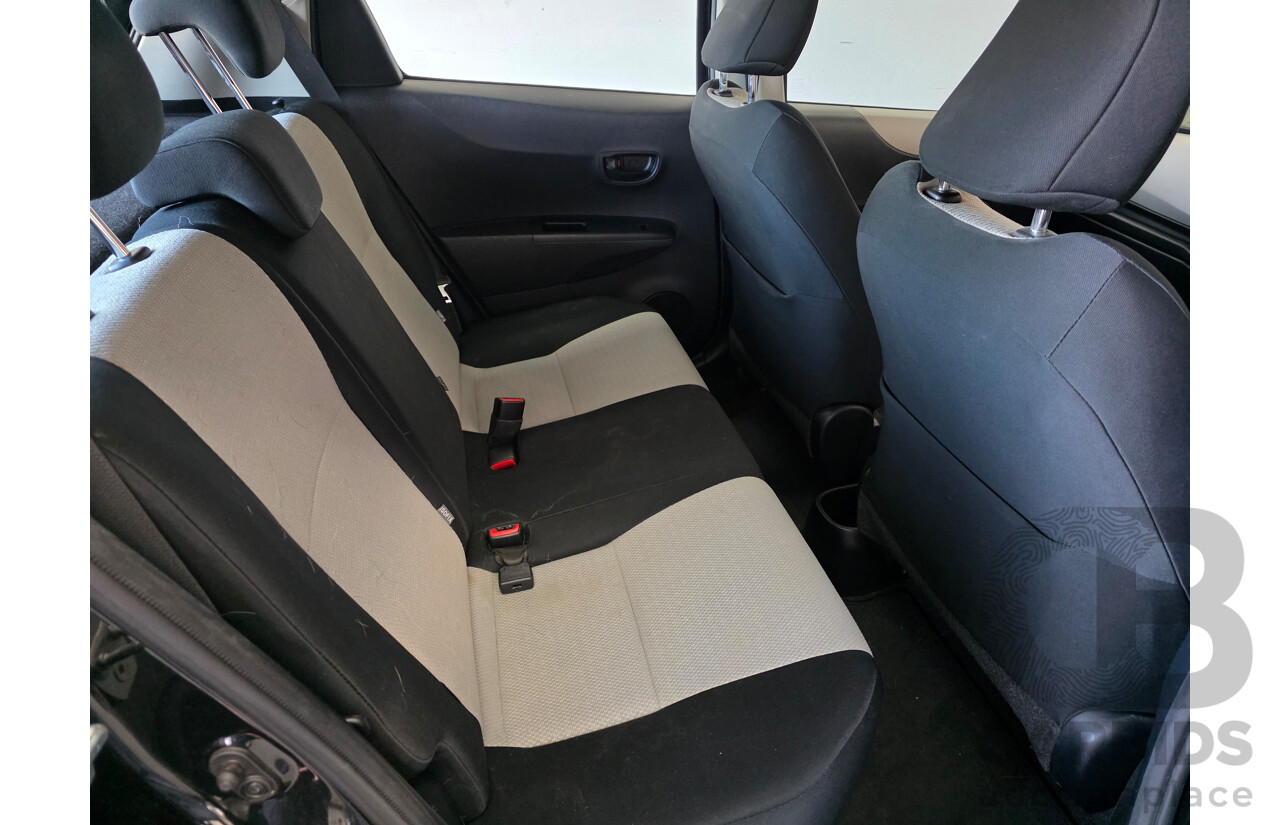 12/2011 Toyota Yaris YR NCP130R 5d Hatchback Black 1.3L