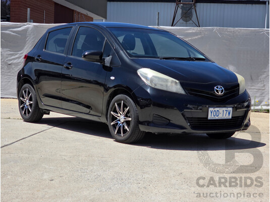 12/2011 Toyota Yaris YR NCP130R 5d Hatchback Black 1.3L