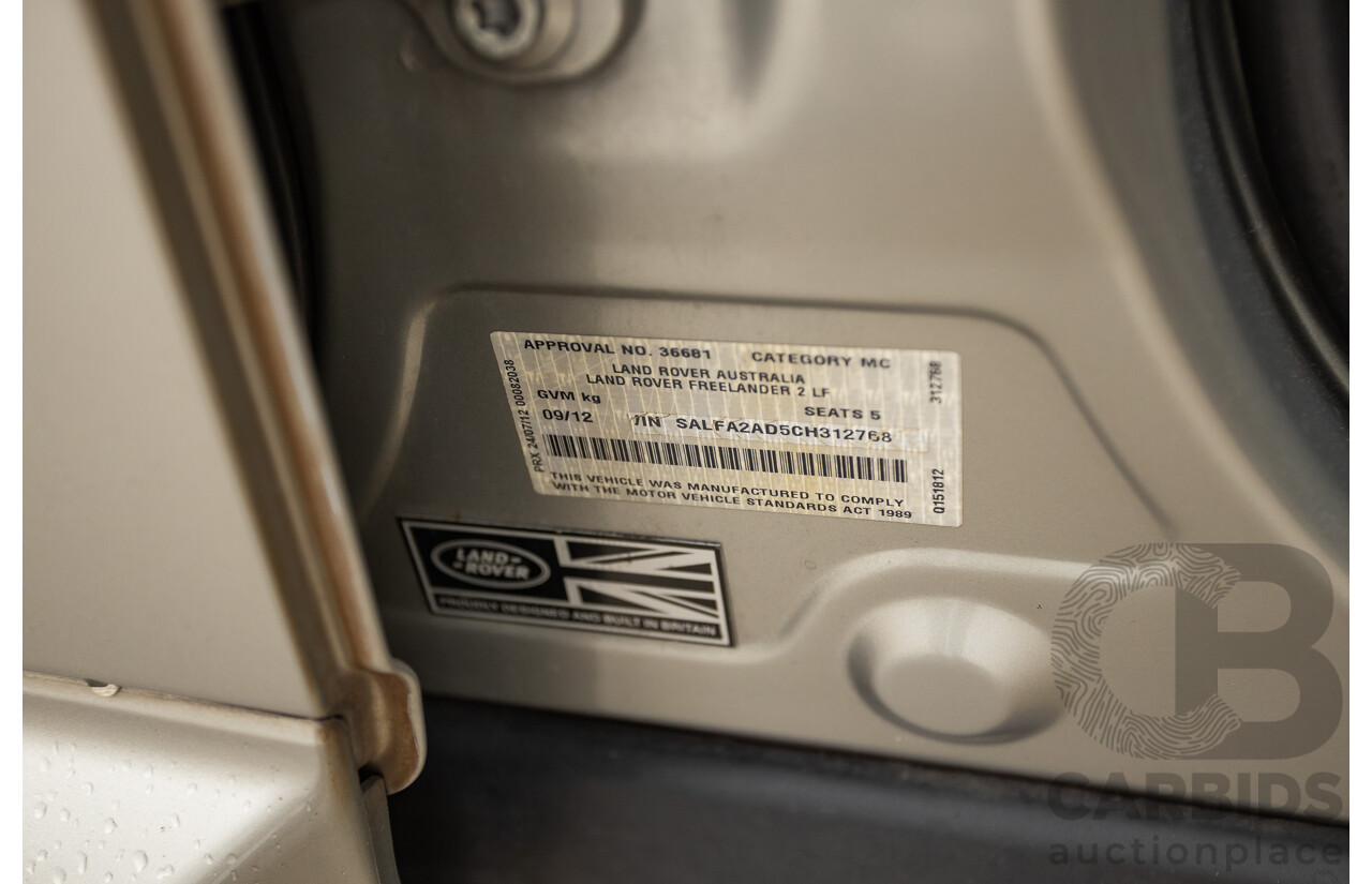 09/2012 Land Rover Freelander 2 HSE (4x4) LF MY11 4D Wagon Silver Turbo Diesel 2.2L
