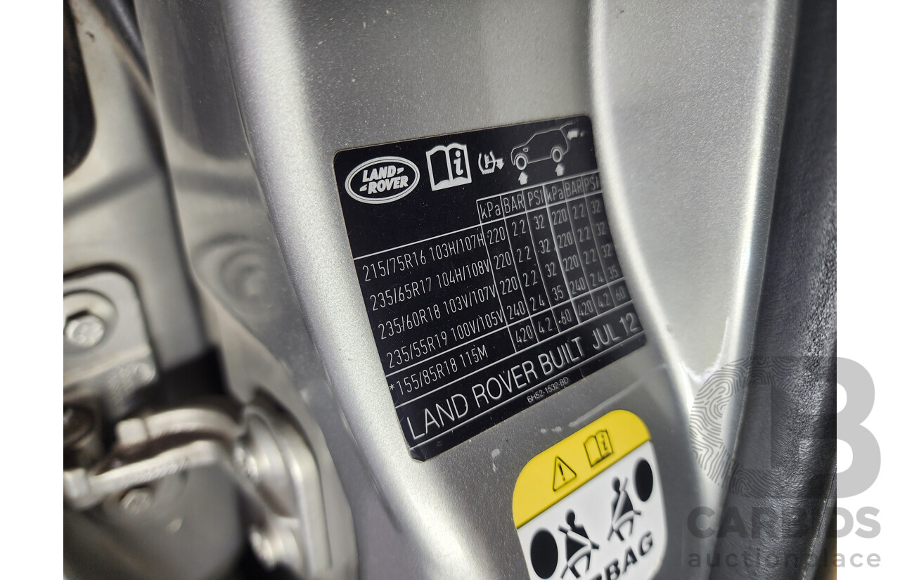 09/2012 Land Rover Freelander 2 HSE (4x4) LF MY11 4D Wagon Silver Turbo Diesel 2.2L