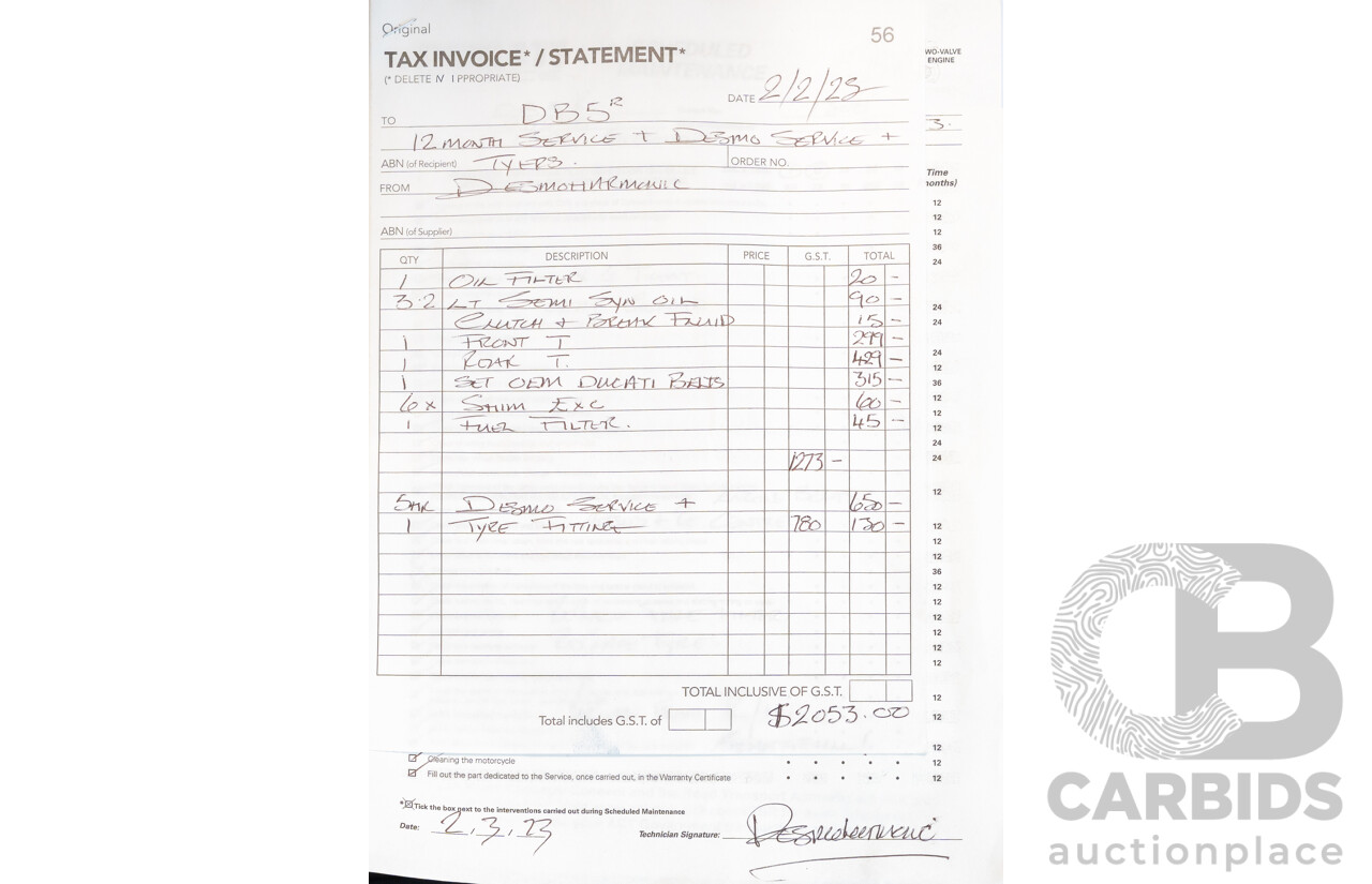 02/2013 Bimota DB5R EVO Super Sport Motocycle 1078cc Red