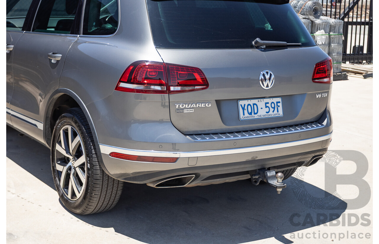 11/2017 Volkswagen Touareg 150 TDI Monochrome (AWD) 7P MY18 4D Wagon Canyon Grey Turbo Diesel 3.0L