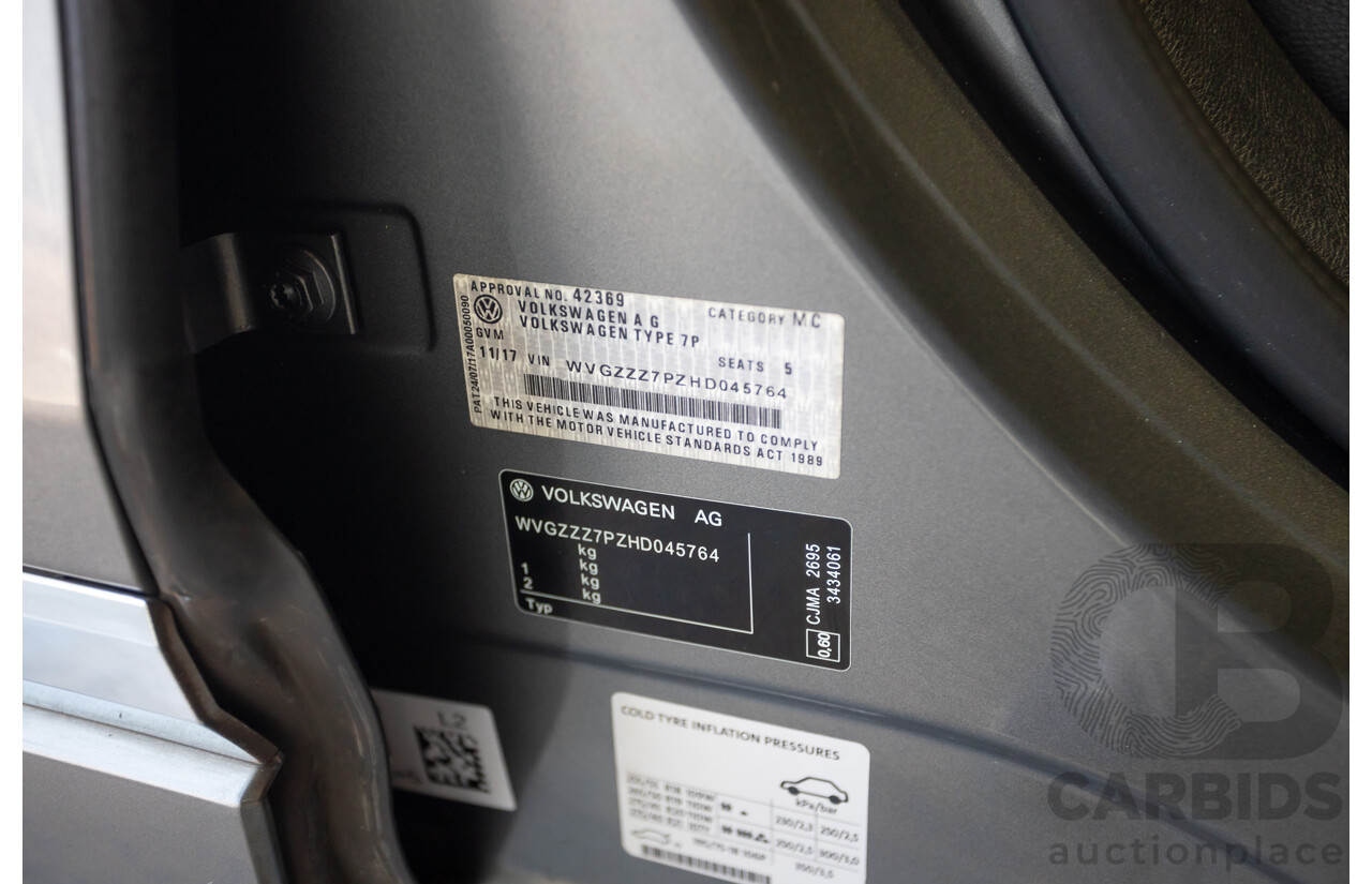 11/2017 Volkswagen Touareg 150 TDI Monochrome (AWD) 7P MY18 4D Wagon Canyon Grey Turbo Diesel 3.0L