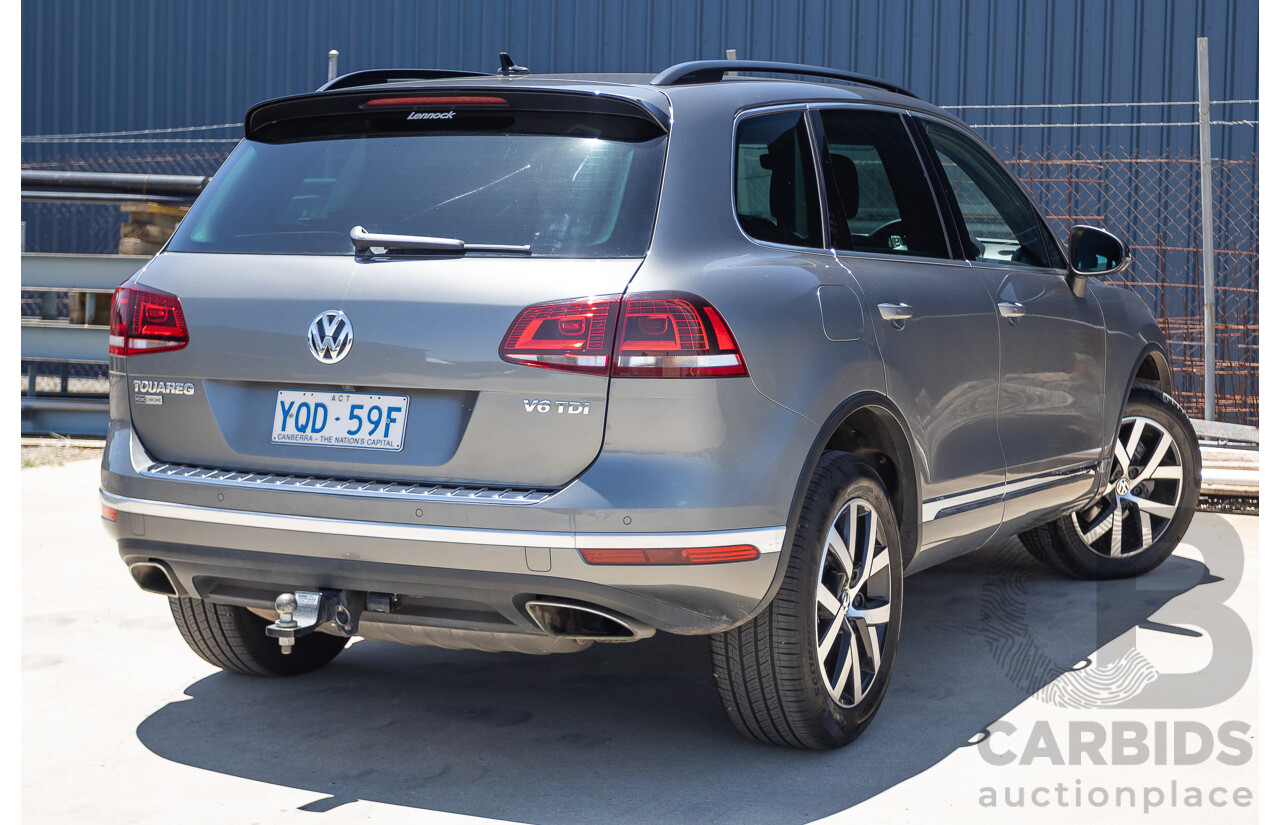 11/2017 Volkswagen Touareg 150 TDI Monochrome (AWD) 7P MY18 4D Wagon Canyon Grey Turbo Diesel 3.0L
