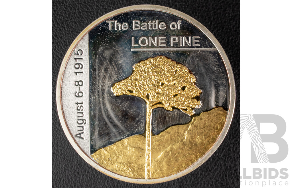 Sands of Gallipoli 90th Anniversary 1915-2005 Medallion Set Finished in Silver and Gold, Leaving Australia Battle of Lone Pine, Gallipoli Landing, Training in Egypt, Battle of the Nek, Retreating with Honour