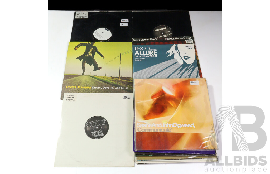 Collection of Approximately Twenty Modern Electronic Dance Music LPs Including Roots Manuva, Jeff Mills, Sasha & John Digweed and More