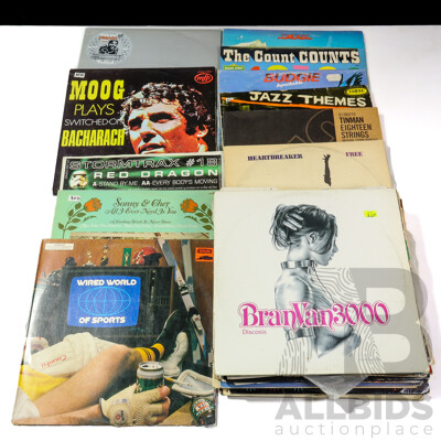 Collection of Approximately Twenty-Eight Various Records and LPs Including Sonny & Cher, Budgie, Comedy, Classical and Electronic Titles