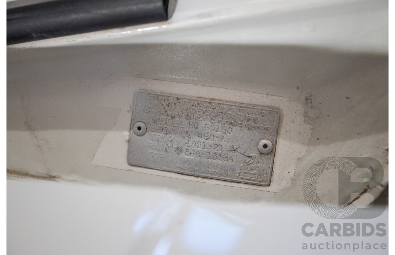 2/1972 Holden HQ Belmont 2d Utility White Sandman Tribute V8 - Modified