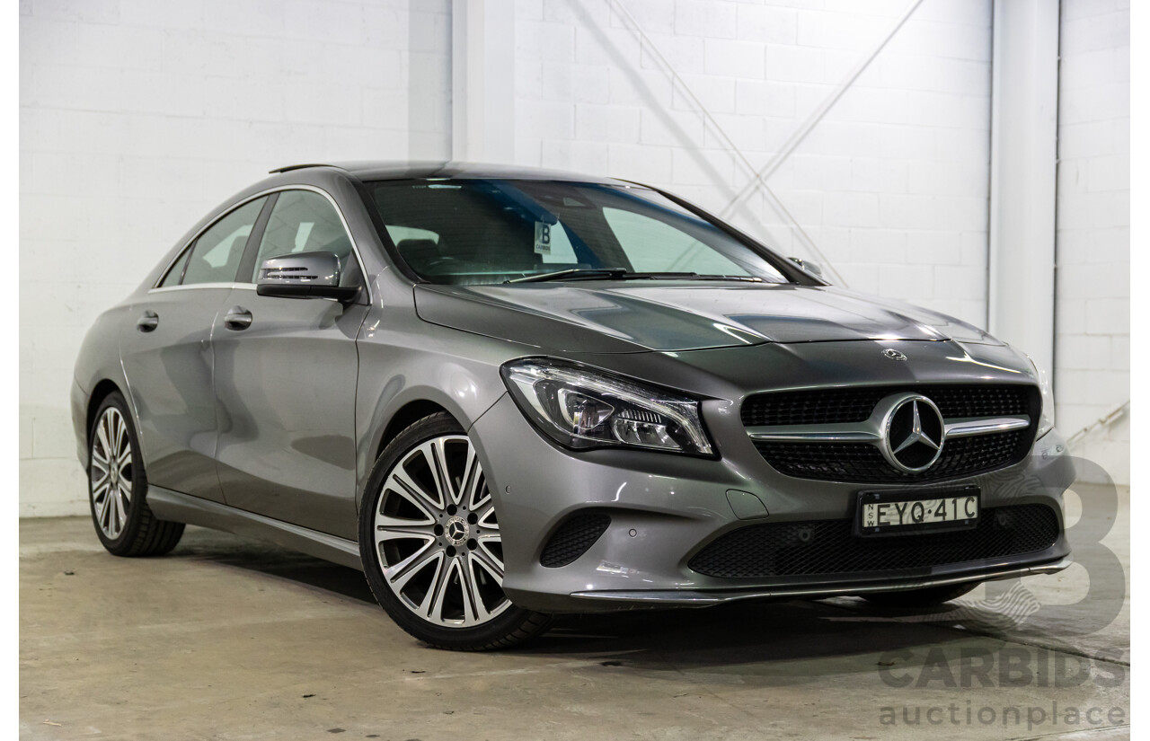 09/2018 Mercedes-Benz CLA 200 (FWD) 117 MY18.5 4d Coupe Mountain Grey Metallic Turbo 1.6L