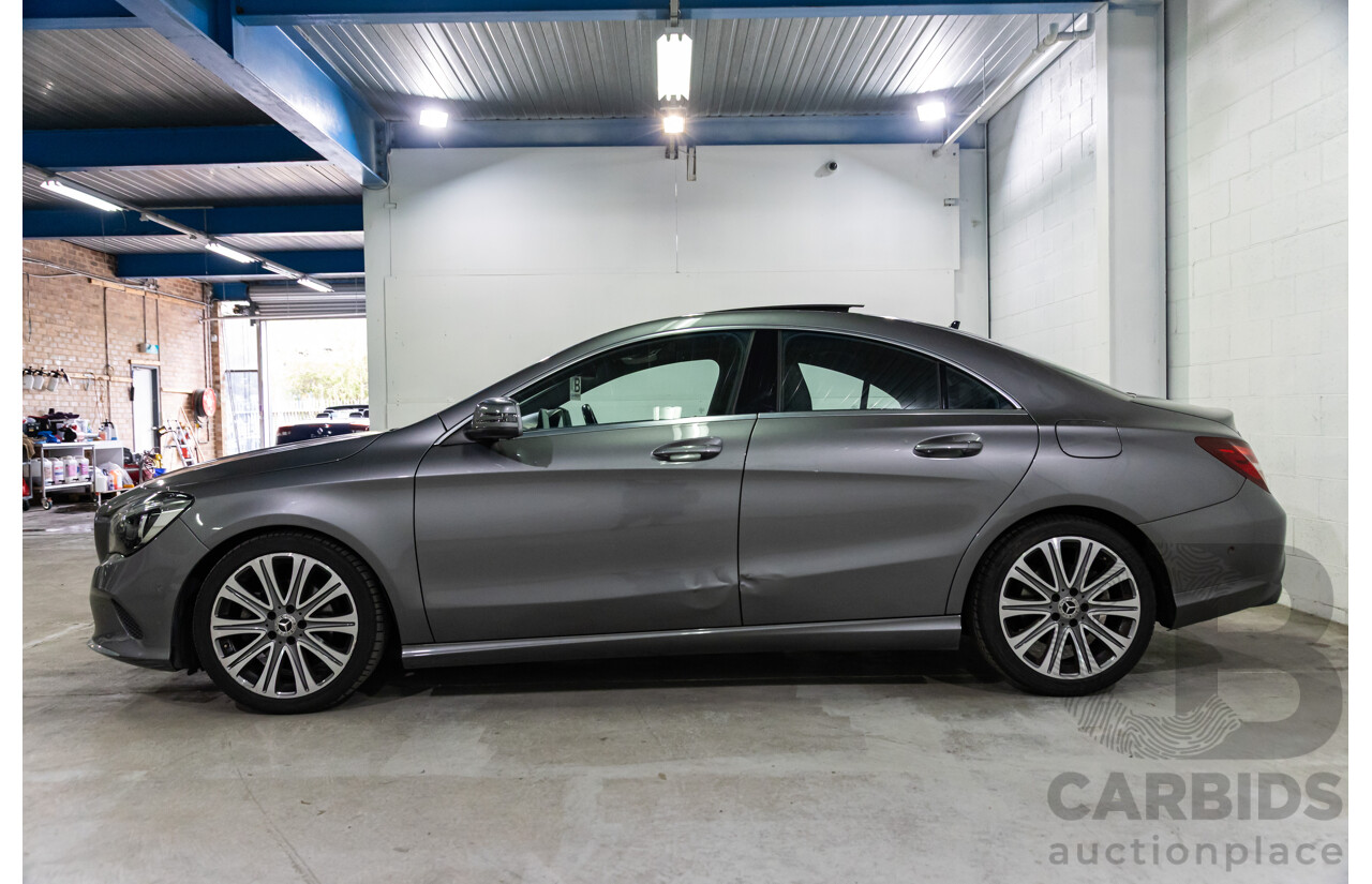 09/2018 Mercedes-Benz CLA 200 (FWD) 117 MY18.5 4d Coupe Mountain Grey Metallic Turbo 1.6L