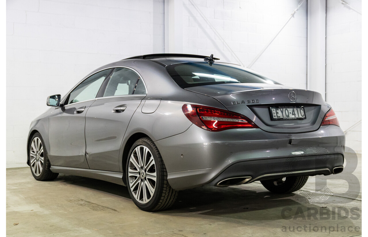 09/2018 Mercedes-Benz CLA 200 (FWD) 117 MY18.5 4d Coupe Mountain Grey Metallic Turbo 1.6L