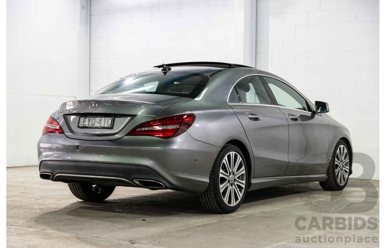 09/2018 Mercedes-Benz CLA 200 (FWD) 117 MY18.5 4d Coupe Mountain Grey Metallic Turbo 1.6L