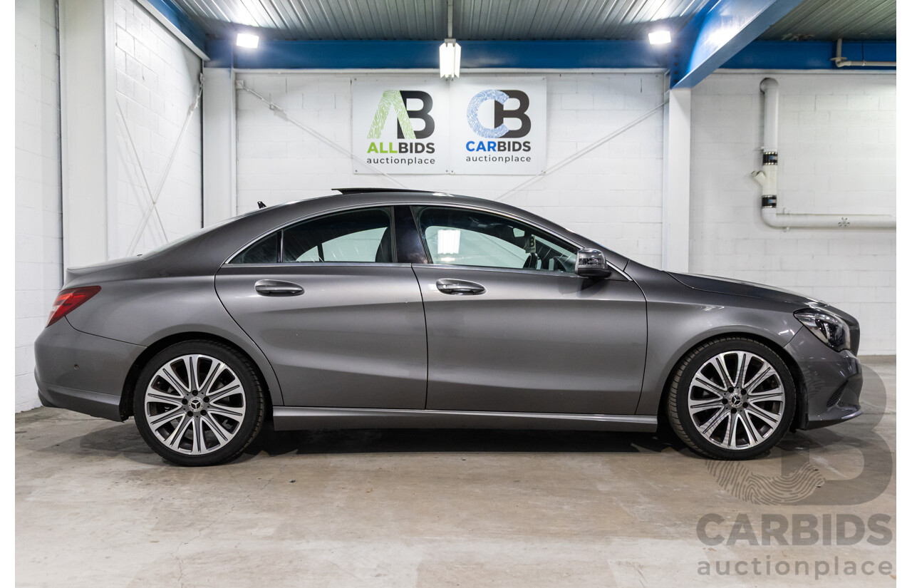 09/2018 Mercedes-Benz CLA 200 (FWD) 117 MY18.5 4d Coupe Mountain Grey Metallic Turbo 1.6L