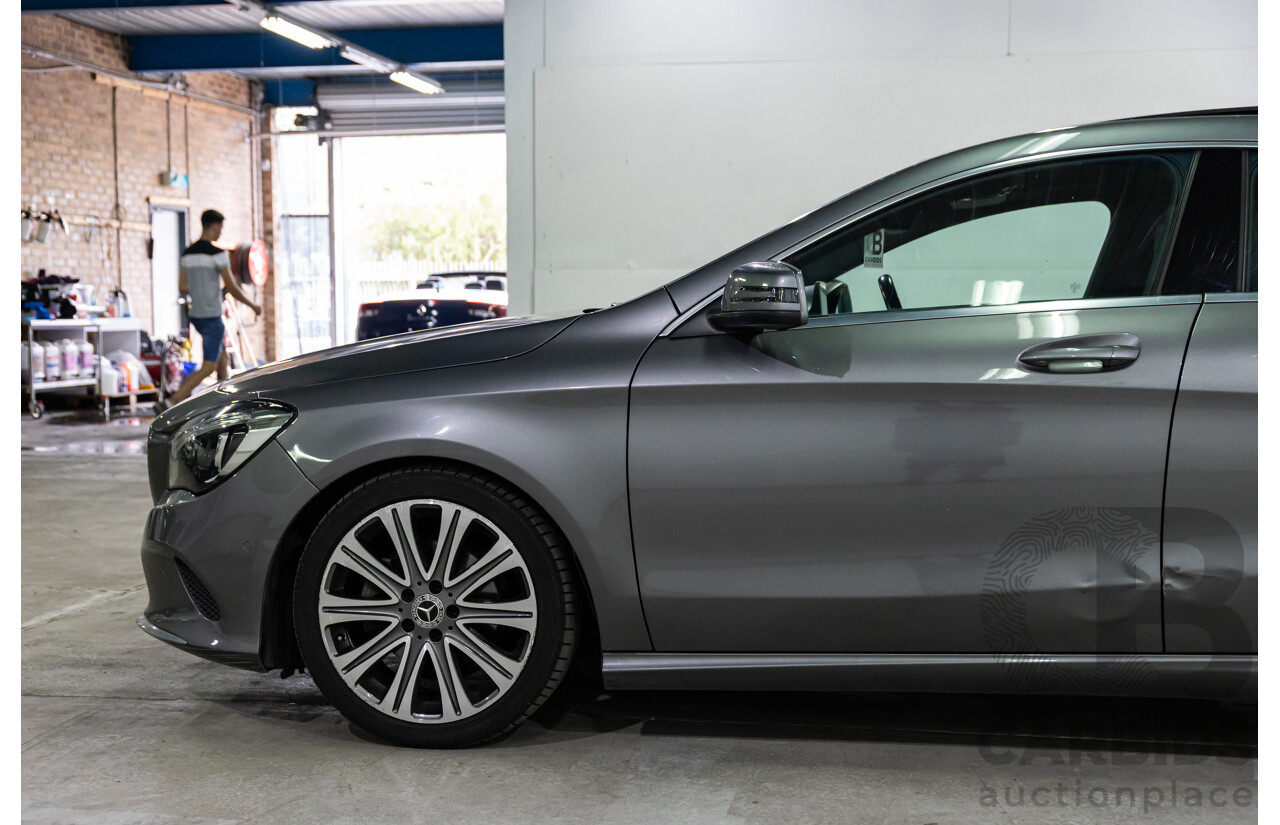09/2018 Mercedes-Benz CLA 200 (FWD) 117 MY18.5 4d Coupe Mountain Grey Metallic Turbo 1.6L