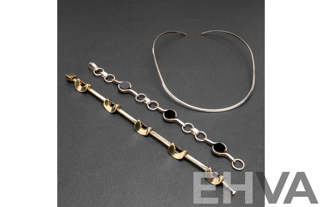 925 Sterling Silver Bracelets & Necklace - Lot of 3