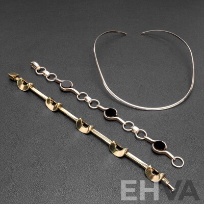 925 Sterling Silver Bracelets & Necklace - Lot of 3