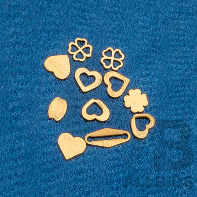 Assorted Small Shapes of 18ct Yellow Gold Findings/Scrap - 2.2gms