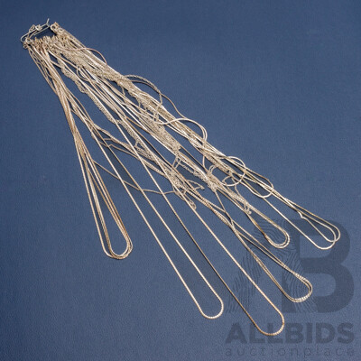 925 Sterling Silver Assorted Necklaces, Lot of 21. Weight - 52.23gms