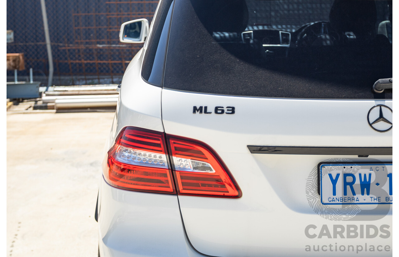 9/2012 Mercedes-Benz ML63 AMG (AWD) 166 4D Wagon Diamond White Twin Turbo V8 5.5L
