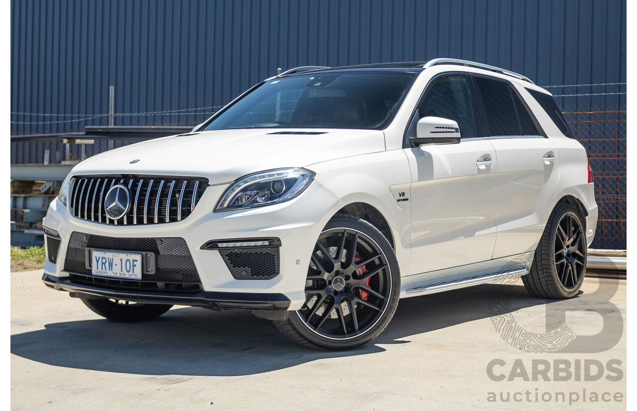 9/2012 Mercedes-Benz ML63 AMG (AWD) 166 4D Wagon Diamond White Twin Turbo V8 5.5L