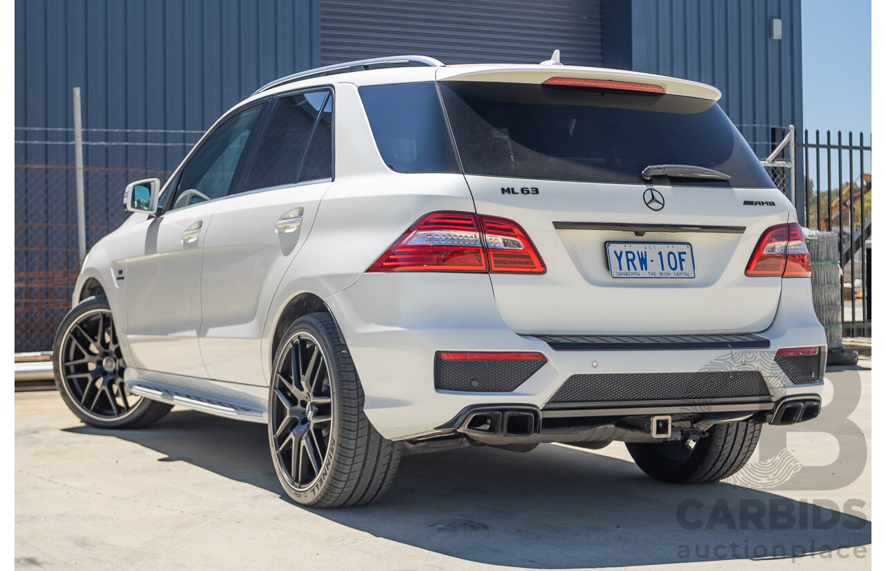 9/2012 Mercedes-Benz ML63 AMG (AWD) 166 4D Wagon Diamond White Twin Turbo V8 5.5L