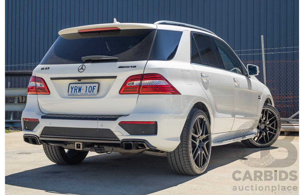 9/2012 Mercedes-Benz ML63 AMG (AWD) 166 4D Wagon Diamond White Twin Turbo V8 5.5L
