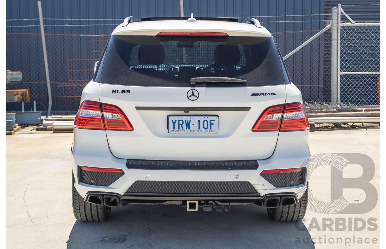 9/2012 Mercedes-Benz ML63 AMG (AWD) 166 4D Wagon Diamond White Twin Turbo V8 5.5L