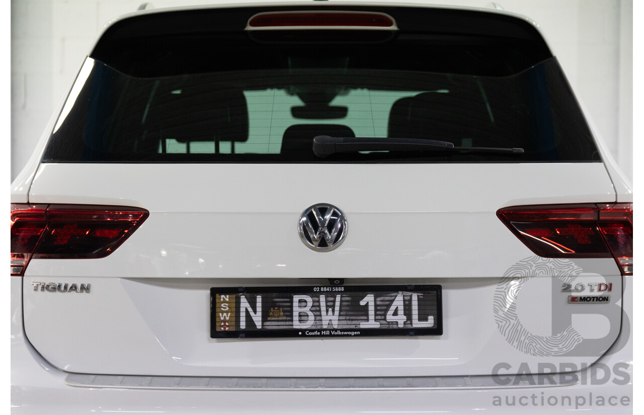 07/2017 Volkswagen Tiguan 140TDI Highline R-Line Package (AWD) 5NA MY18 4d Wagon Pure White Turbo Diesel 2.0L