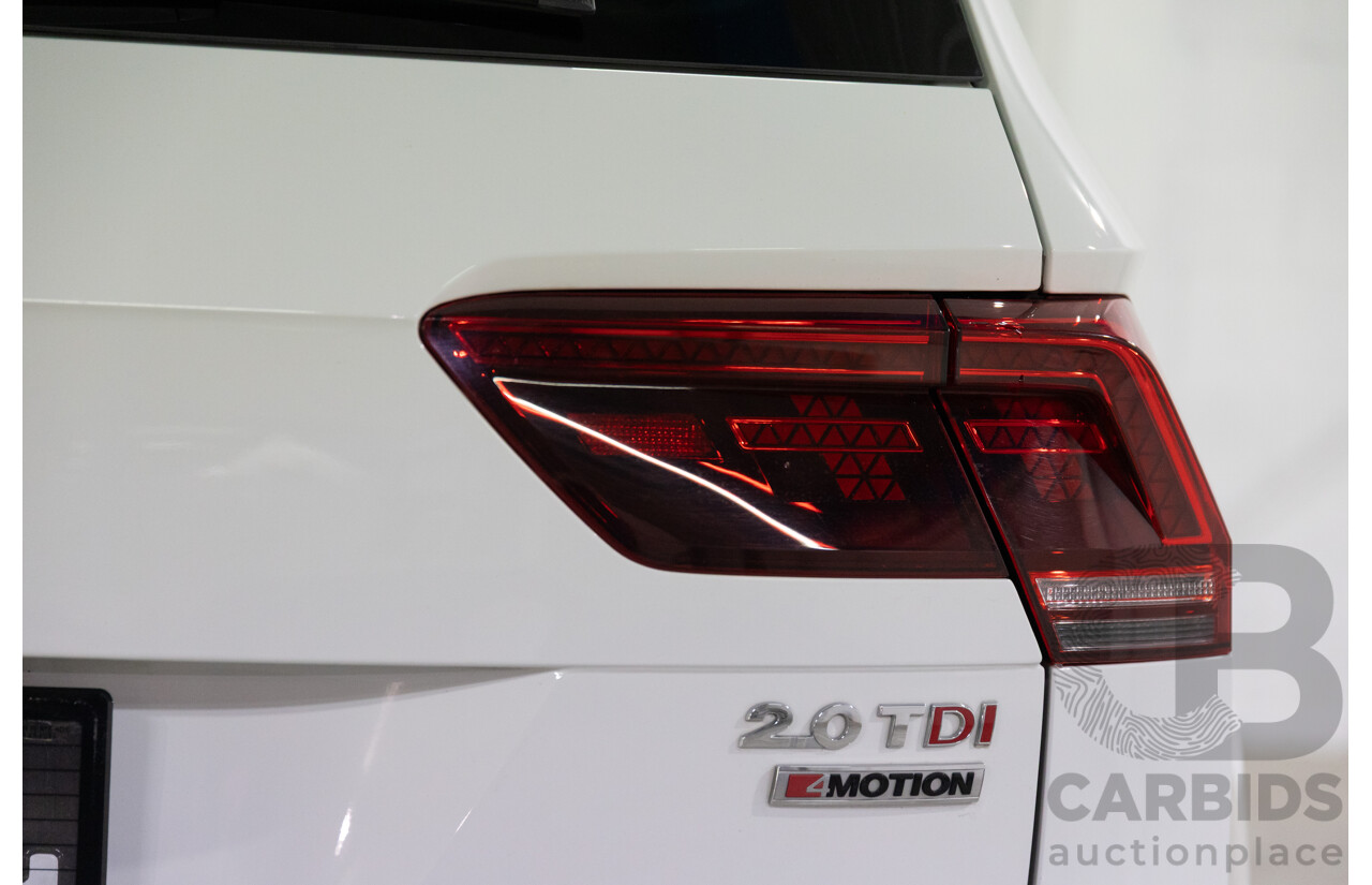 07/2017 Volkswagen Tiguan 140TDI Highline R-Line Package (AWD) 5NA MY18 4d Wagon Pure White Turbo Diesel 2.0L