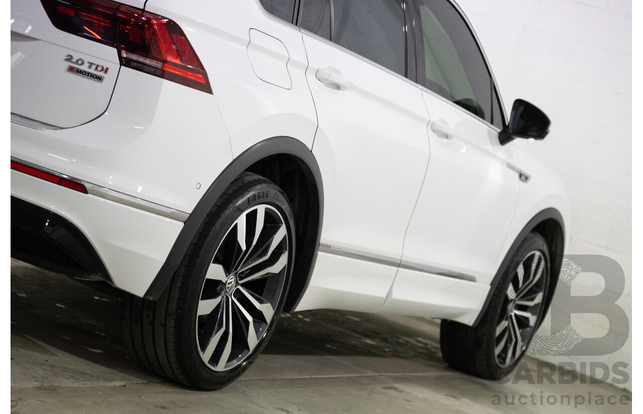 07/2017 Volkswagen Tiguan 140TDI Highline R-Line Package (AWD) 5NA MY18 4d Wagon Pure White Turbo Diesel 2.0L